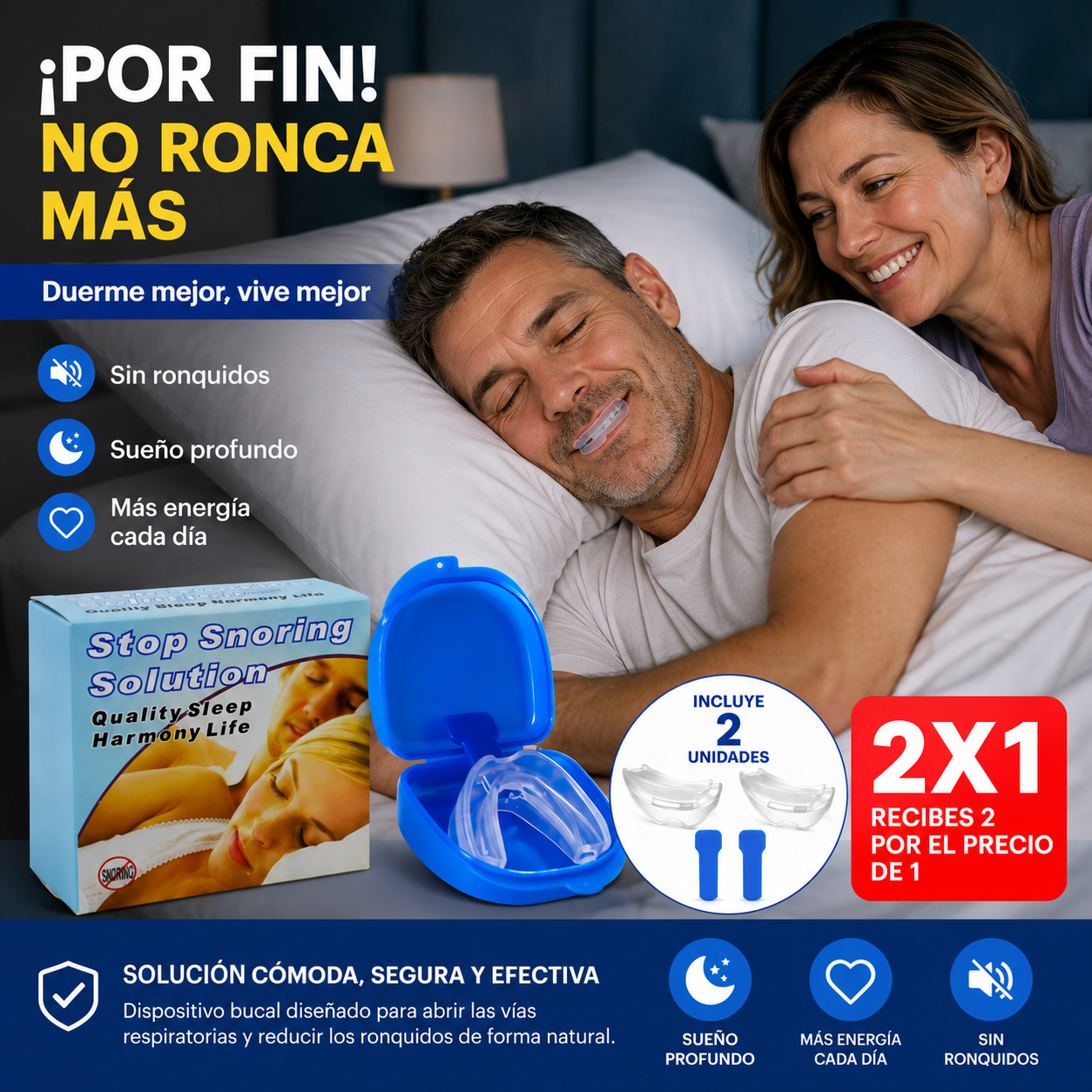 2X1 Protectores Bucal Moldeable para Reducir Ronquidos y Proteger contra el Bruxismo
