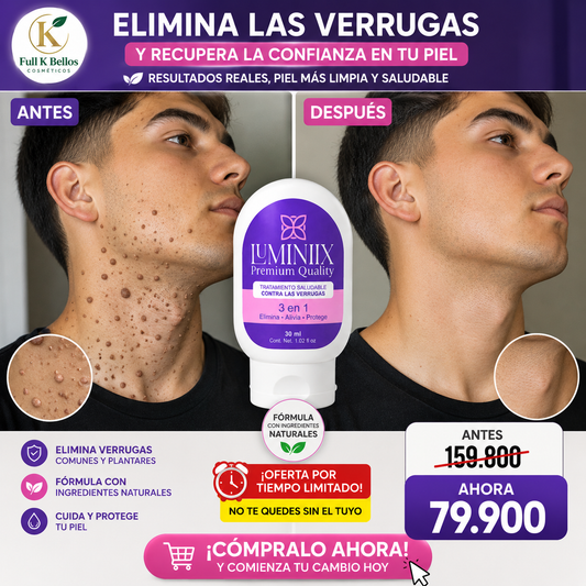 Luminiix: Tratamiento tópico que ayuda a eliminar verrugas comunes y plantares.