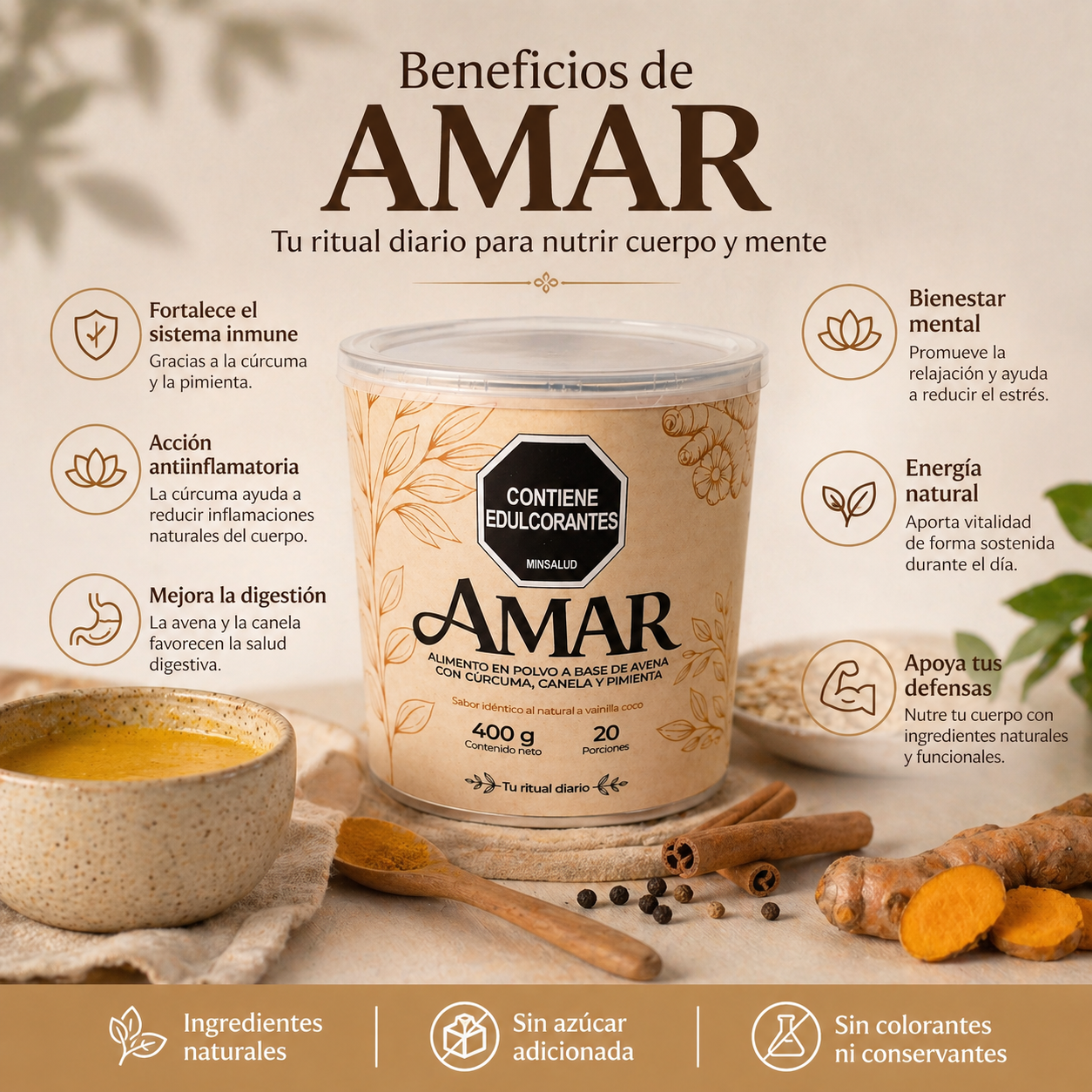 AMAR: Leche dorada que relaja cuerpo y mente en cada taza