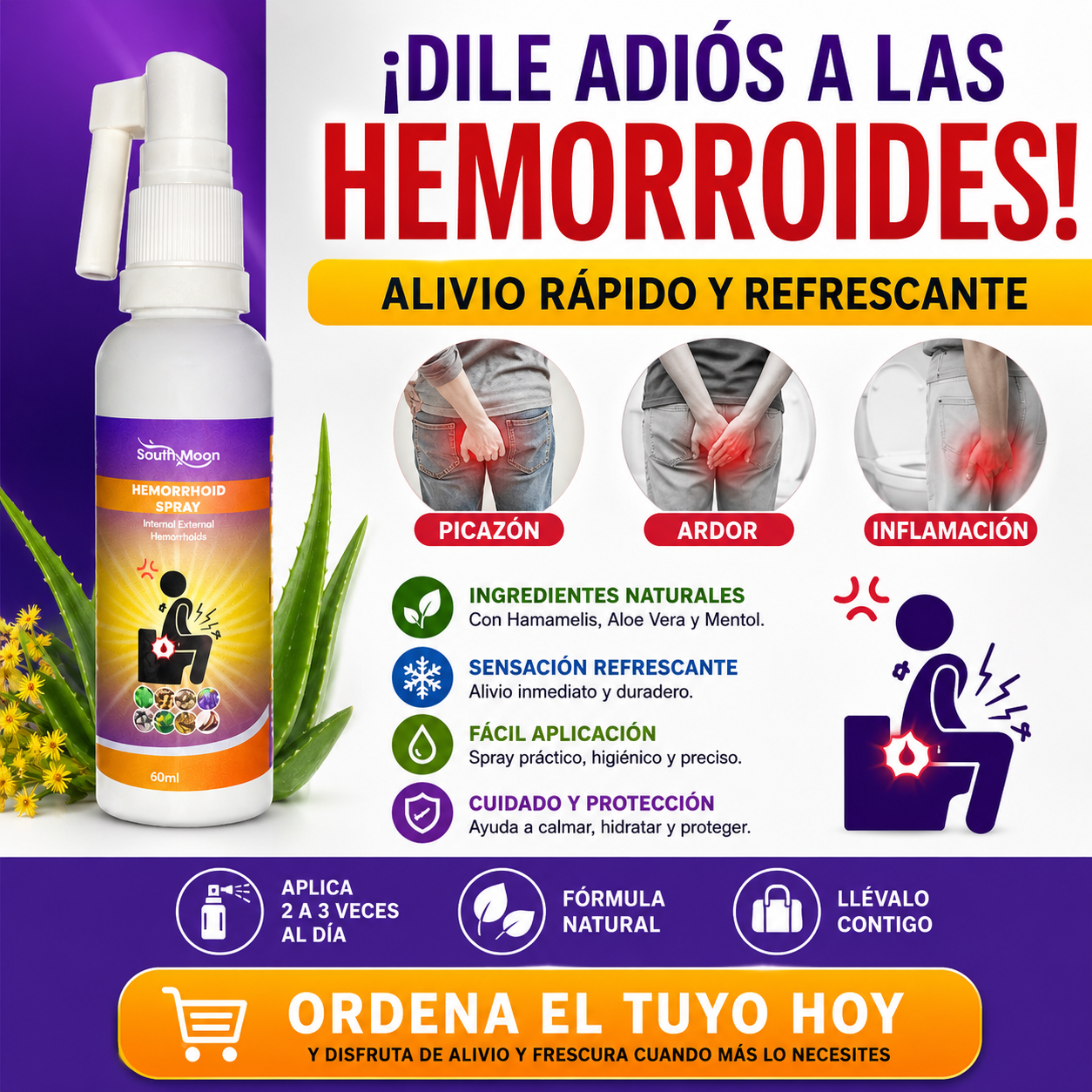 Ayuda a aliviar las molestias de las hemorroides con una sensación refrescante instantánea.