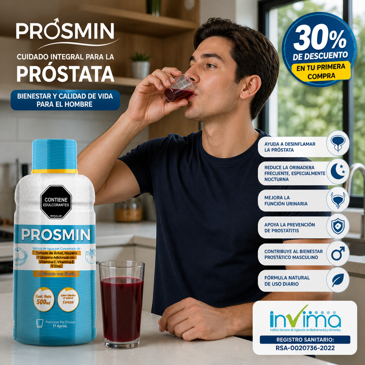 PROSMIN: Suplemento Natural que Desinflama la Próstata y Mejora la Orina Masculina.