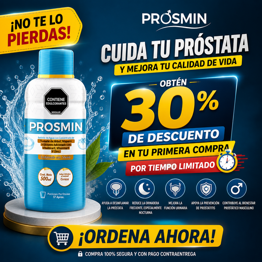 PROSMIN: Suplemento Natural que Desinflama la Próstata y Mejora la Orina Masculina.