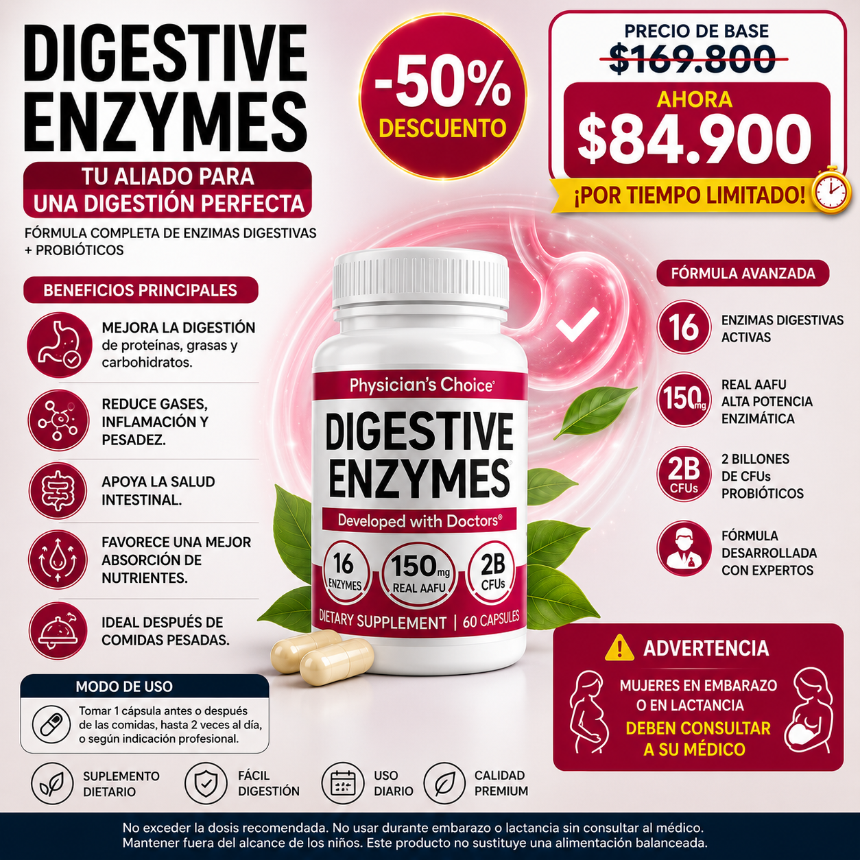 Enzimas y Probióticos para una Digestión Completa y Equilibrada.