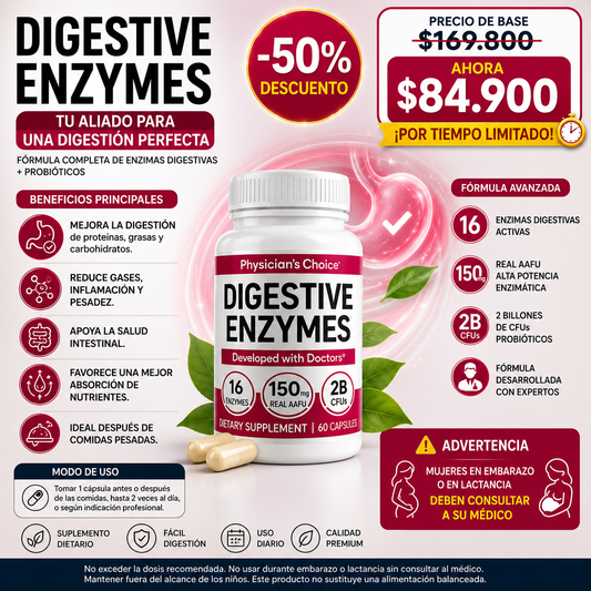 Enzimas y Probióticos para una Digestión Completa y Equilibrada.