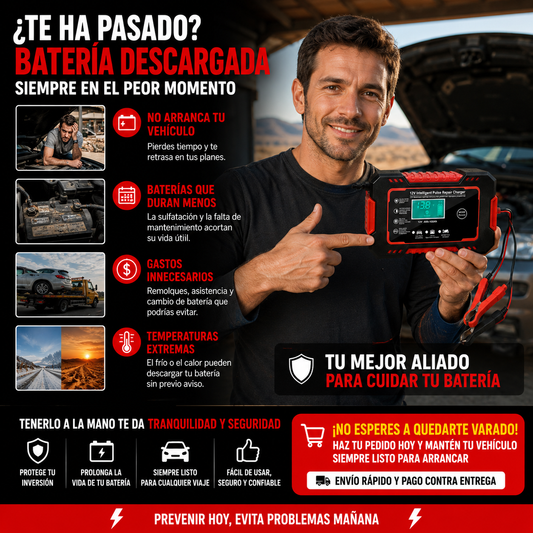 PowerRevive: Cargador Inteligente 12V 6A con Reparación por Pulsos
