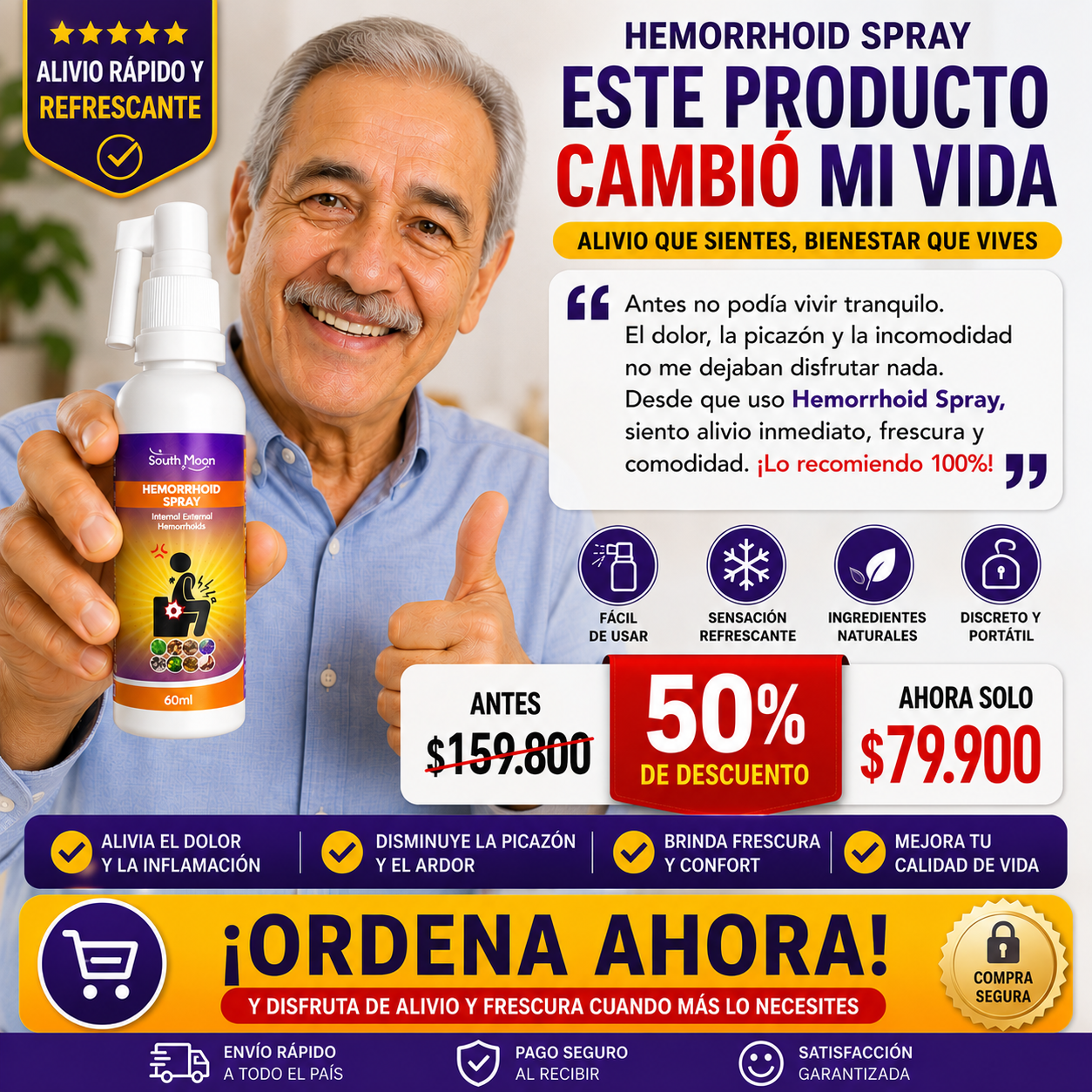 Ayuda a aliviar las molestias de las hemorroides con una sensación refrescante instantánea.