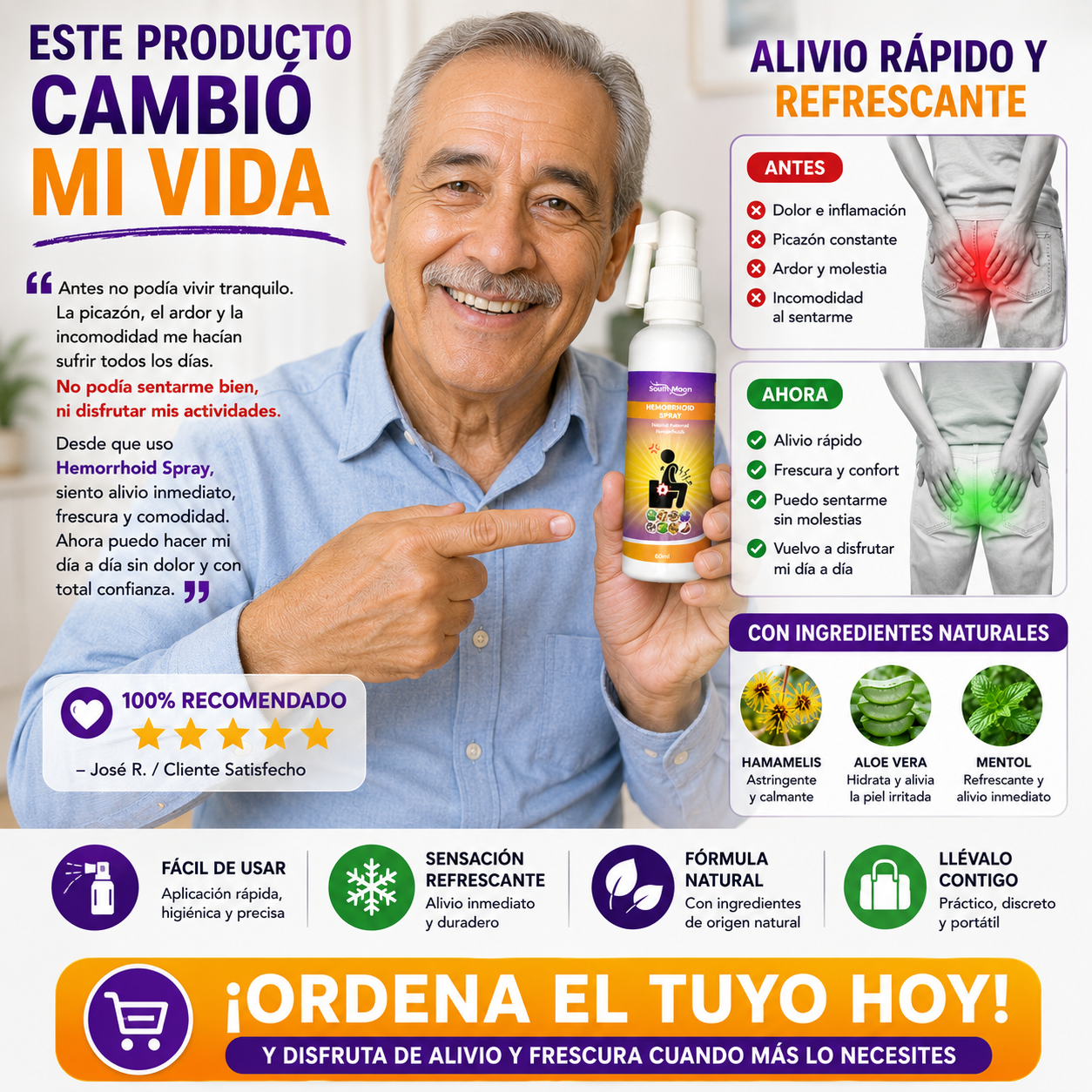 Ayuda a aliviar las molestias de las hemorroides con una sensación refrescante instantánea.